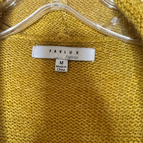 Favlux Long Sleeve Open Cardigan Mustard Sweater Women’s Ssize Medium - Picture 4 of 6